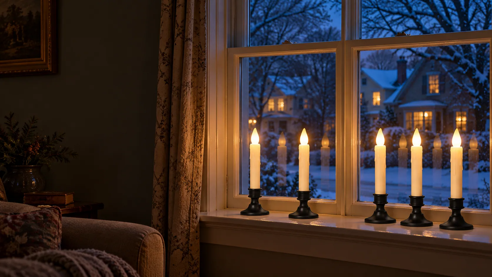 LED Window Candles (styled scene)