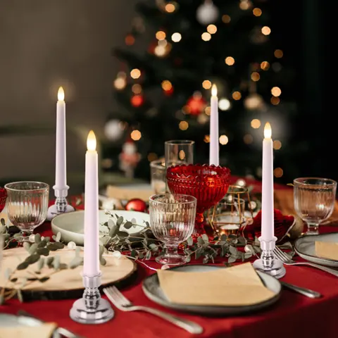Set of 6 Flameless LED Ivory Taper Window Candles With Daily Timer Removable (FP20-6S) – view 4