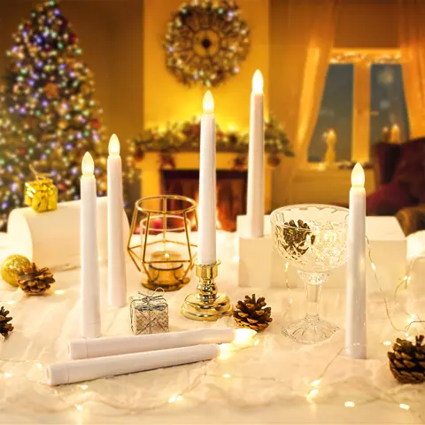 Set of 6 Flameless LED Ivory Taper Window Candles With Daily Timer Removable (FP20-6S) – view 6