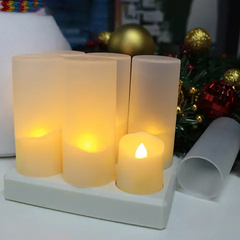 Rechargeable Candle Light Remote Control Tea Light Candles With Charging Base (TH-05) – view 2