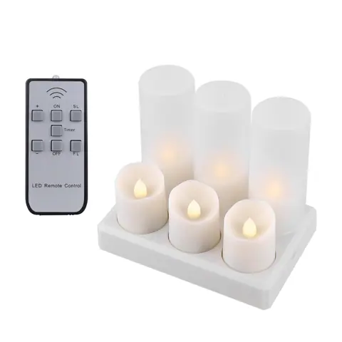 USB Rechargeable LED Tea Lights, Pack of 6 (TH-03)