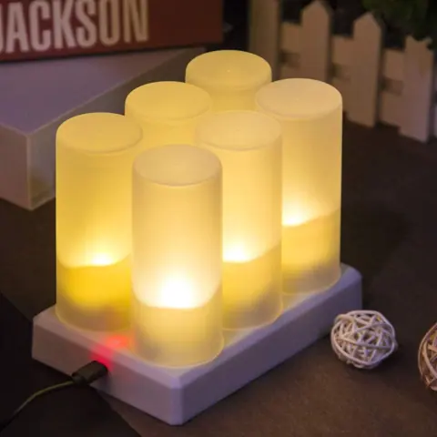 Pack of 6 USB Rechargeable LED Tea Light Candles (TH-05) – view 4