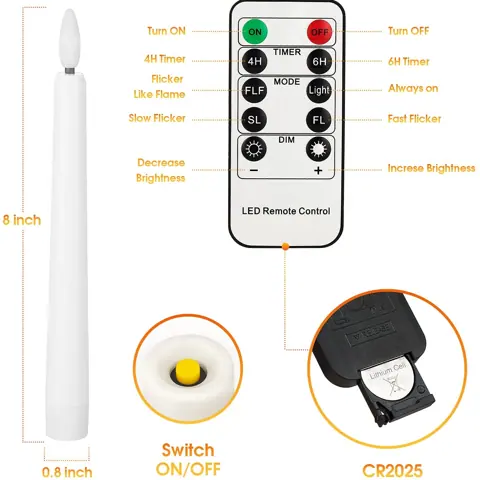Battery LED Taper Candle for Christmas Tables (FP-21) – view 5