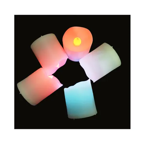 Coloured Rechargeable LED Tea Lights with Remote (TH-06)