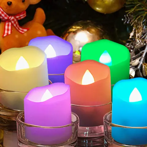 Coloured Rechargeable LED Tea Lights with Remote (TH-06) – view 6