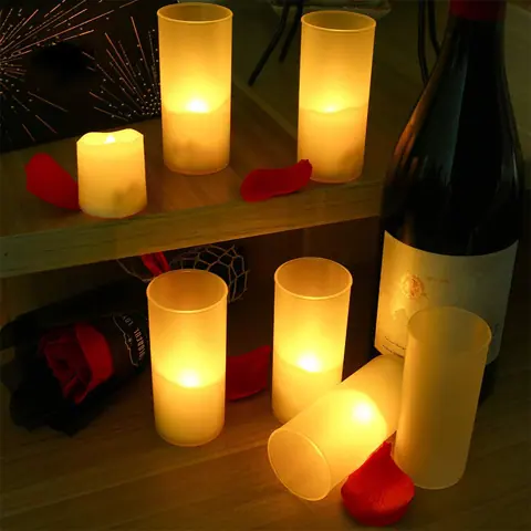 Flameless Candles with Rechargeable Base LED Candle Flickering Tea Lights (TH-05) – view 2