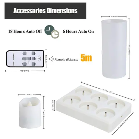 Flameless Candles with Rechargeable Base LED Candle Flickering Tea Lights (TH-05) – view 3