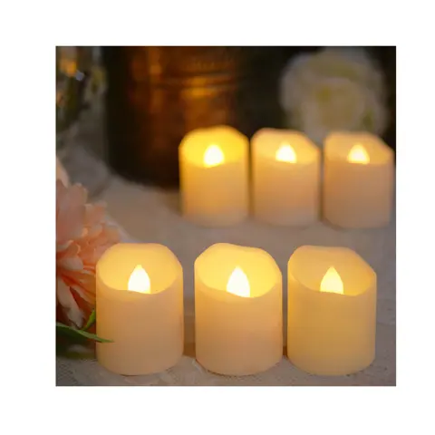 6 Pcs LED Tea Light Candles with Remote Timer Dimmable Flicker Home Christmas (TH06-6)