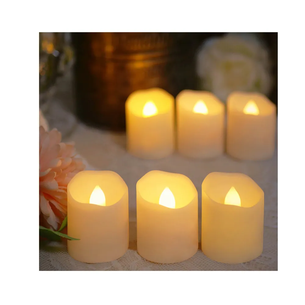 6 Pcs LED Tea Light Candles with Remote Timer Dimmable Flicker Home Christmas (TH06-6)