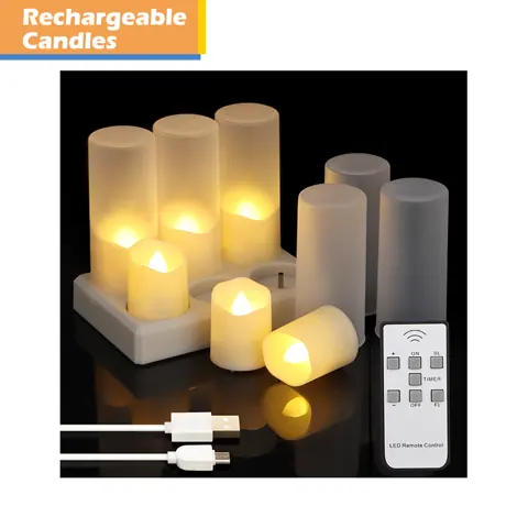 6 Pack LED Tea Light Candles with Remote Timer (TH05)