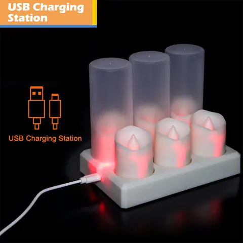 6 Pack LED Tea Light Candles with Remote Timer (TH05) – view 2
