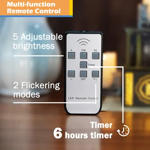 6 Pack LED Tea Light Candles with Remote Timer (TH05) – view 3