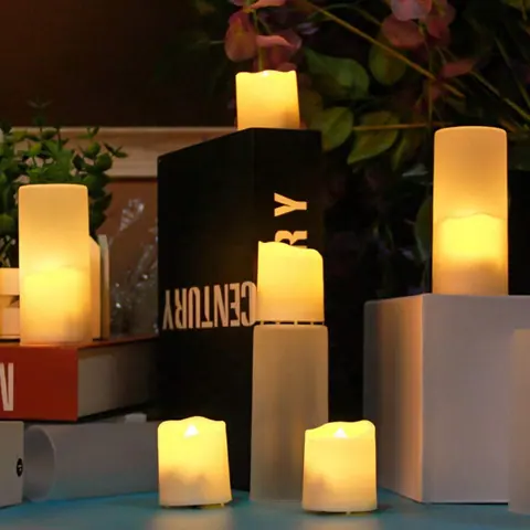 Rechargeable LED Tea Lights with 7-Key Remote, Charging Base and Cups (TH-05) – view 2