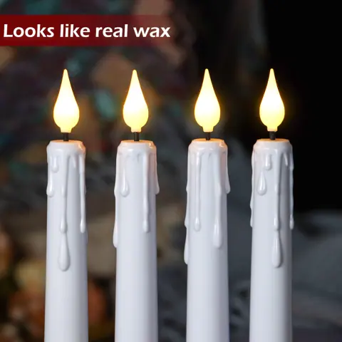White Rechargeable LED Taper Candles, Pack of 6 (FP-21) – view 4