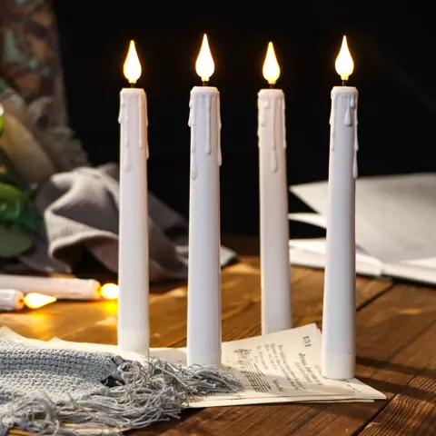 Rechargeable LED Taper Candles with Remote, Pack of 6 (FP-21)