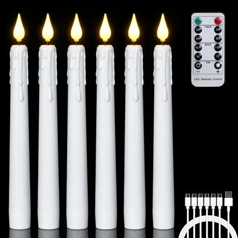 Rechargeable LED Taper Candles with Remote, Pack of 6 (FP-21) – view 2