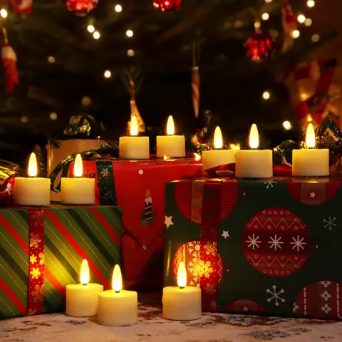 LED Tea Lights Rechargeable with Timer 12 Electric Tea Lights LED Candles (TH07-12) – view 6