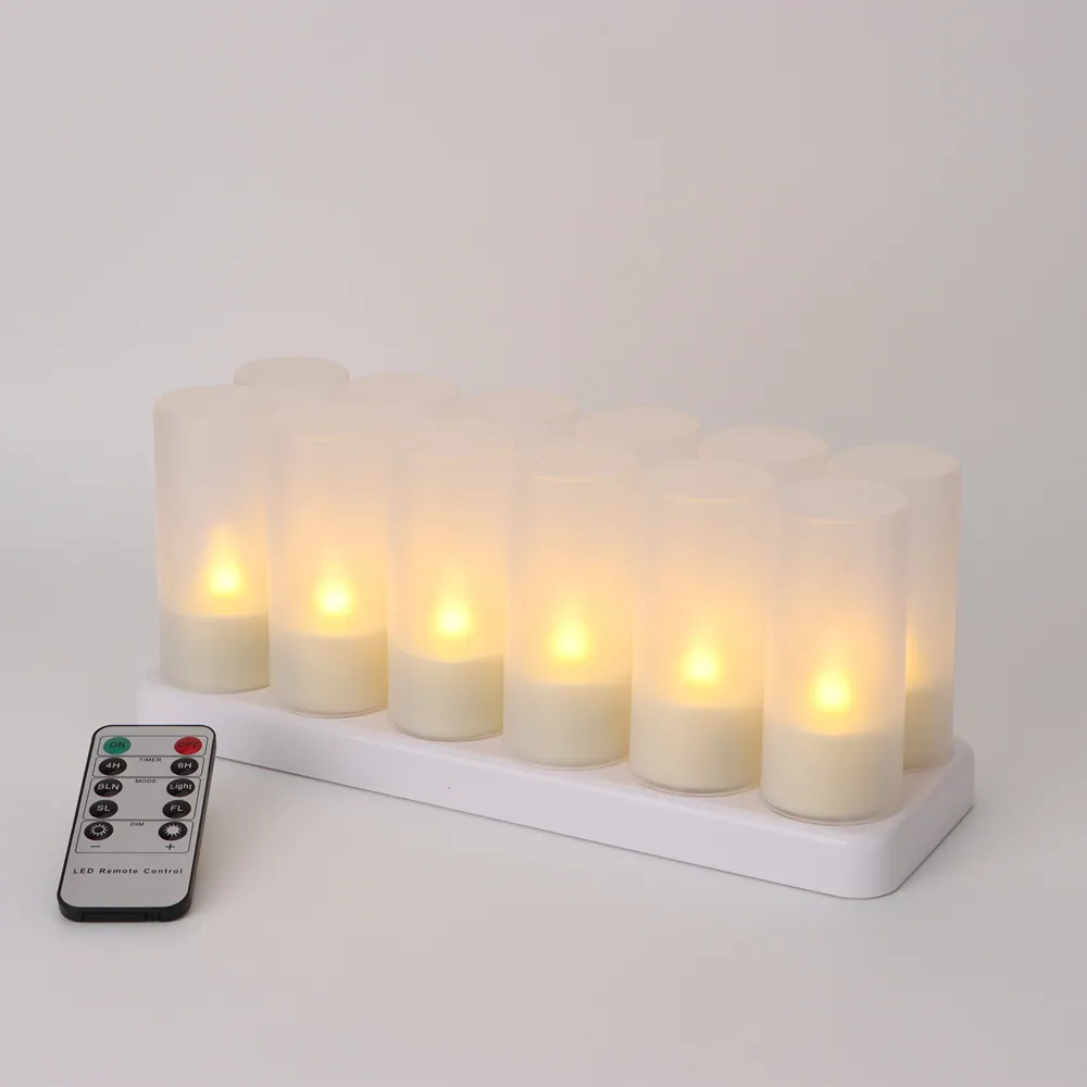 Set of 12 Rechargeable LED Tealight Candles (TH-07-12)