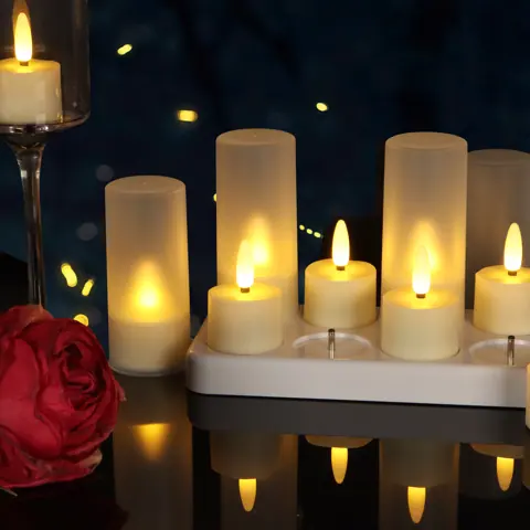 Set of 12 Rechargeable LED Tealight Candles (TH-07-12) – view 2