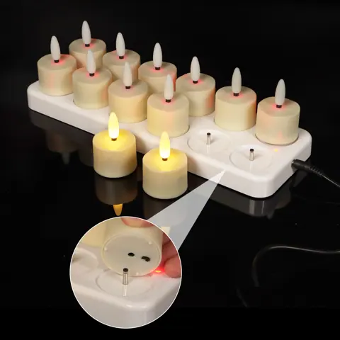 Set of 12 Rechargeable LED Tealight Candles (TH-07-12) – view 4
