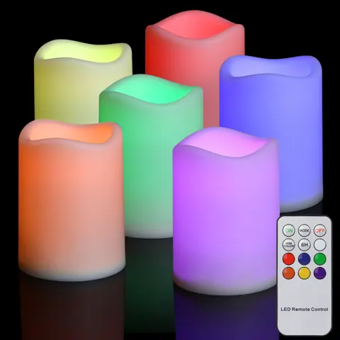 RGB Color Change Flameless Candles Christmas Halloween Home Decor LED Pillar (TH-13R) – view 4