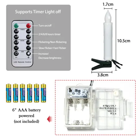 Battery Operated LED Christmas Tree Decoration Candle Lights String Flameless (FP-03) – view 5