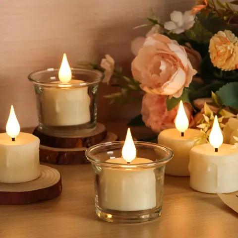USB Rechargeable Flameless LED Tealight Candles with Charging Base (TH-03) – view 2