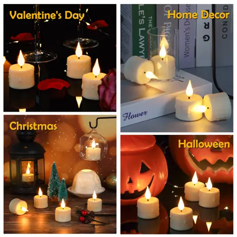 USB Rechargeable Flameless LED Tealight Candles with Charging Base (TH-03) – view 5