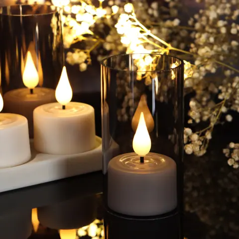 USB Rechargeable Flameless LED Tealight Candles with Charging Base (TH-03) – view 6