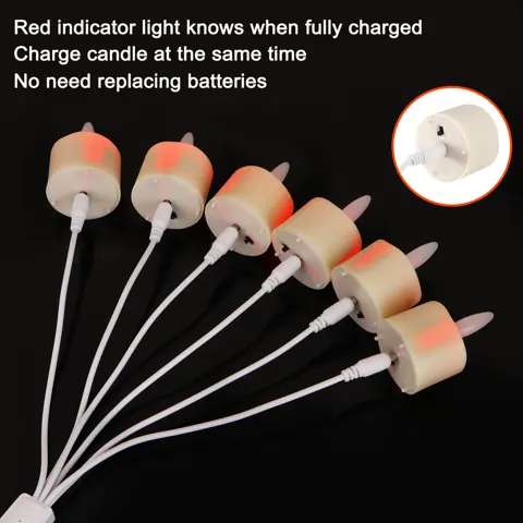 12pcs/set Flickering Battery Powered Candle Light Flameless Rechargeable LED (TH-07) – view 6