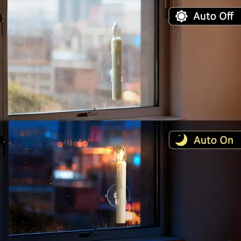 6.7-Inch LED Window Candles Dusk Dawn Sensor Candle 6PCS Battery Operated (FP15-B) – view 2
