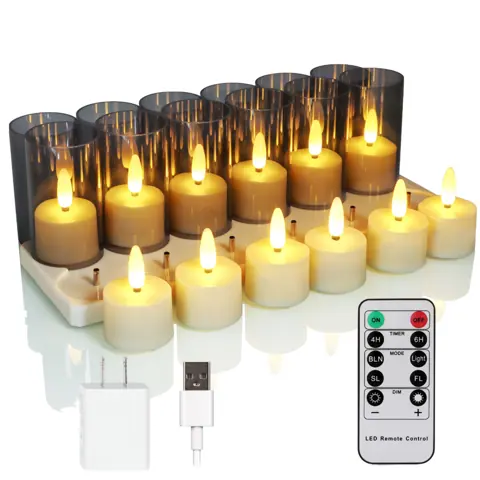 Warm White 3D Flame LED Tealight with Remote (TH-07)
