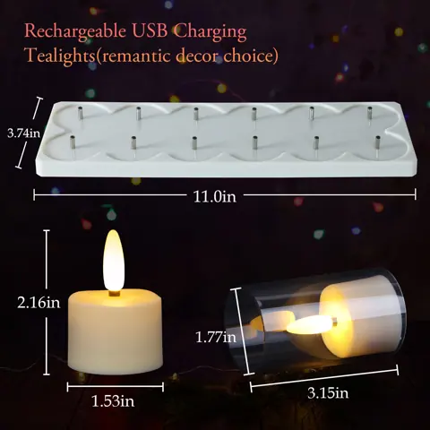 Warm White 3D Flame LED Tealight with Remote (TH-07) – view 2