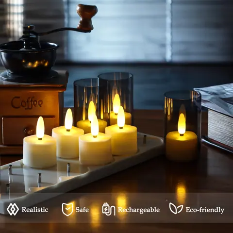 Warm White 3D Flame LED Tealight with Remote (TH-07) – view 4