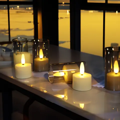 Warm White 3D Flame LED Tealight with Remote (TH-07) – view 6