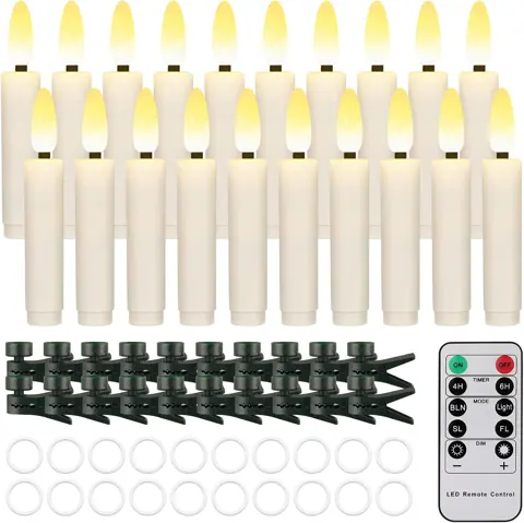 20-Piece 3D Wick LED Tree Candle Lights, Beige (FP-03)