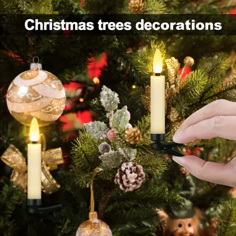 20-Piece 3D Wick LED Tree Candle Lights, Beige (FP-03) – view 6