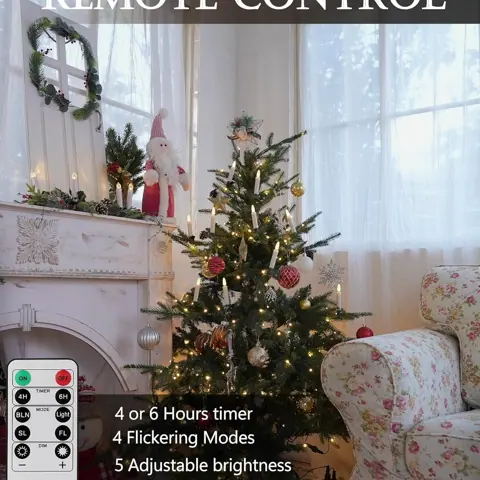 Battery Operated Warm White 3D Wick Flickering LED Flameless Remote-Control (FP-03) – view 3