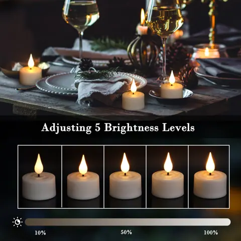 Set of 12 Rechargeable 3D Flame LED Tea Lights (TH03) – view 3