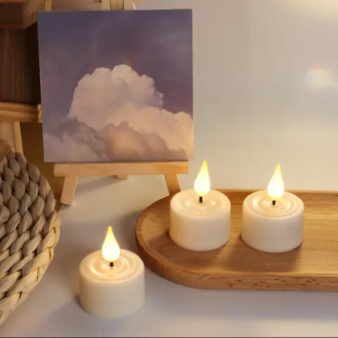 Set of 12 Rechargeable 3D Flame LED Tea Lights (TH03) – view 4