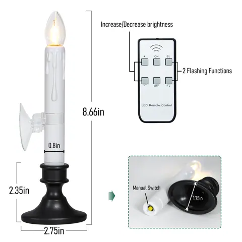 Dusk to Dawn Sensor LED Window Candles 6PCS Battery Operated Flameless Taper (FP15-H) – view 5