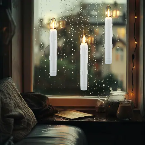 Dusk to Dawn Sensor LED Window Candles 6PCS Battery Operated Flameless Taper (FP15-H) – view 6