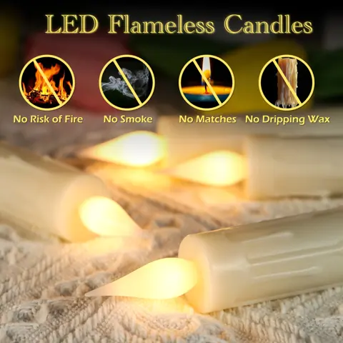 Battery LED Taper Candle for Dinner Tables (OM-17) – view 3