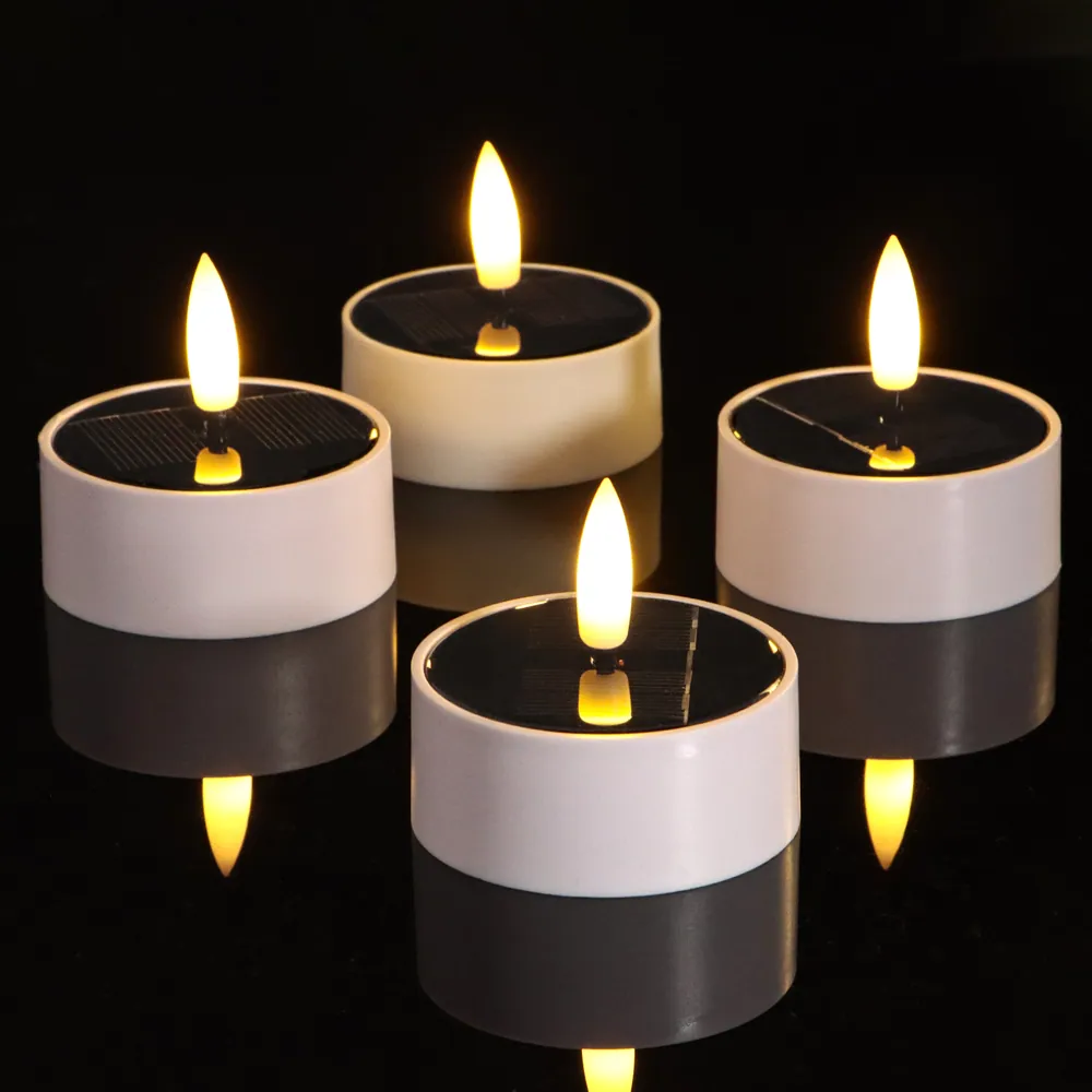 Solar LED Tea Lights, Waterproof Set of 4 (YJS-04)