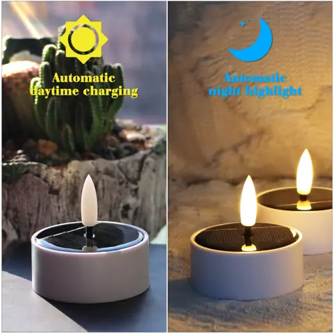 Solar LED Tea Lights, Waterproof Set of 4 (YJS-04) – view 2