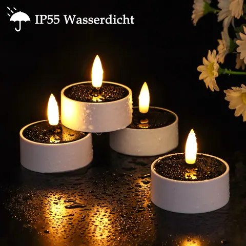 Solar LED Tea Lights, Waterproof Set of 4 (YJS-04) – view 4