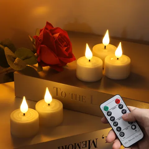 Realistic Flickering Flameless Candles USB Rechargeable LED Tea Lights (TH04-12) – view 5