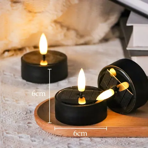Waterproof Outdoor Solar Tea Lights Flameless Flickering LED Candles Set (YJS-04) – view 3