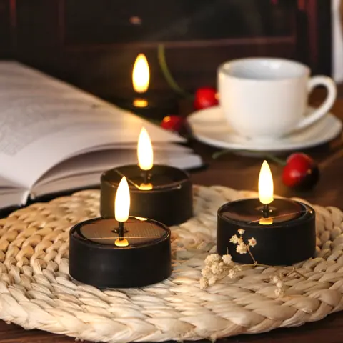 Waterproof Outdoor Solar Tea Lights Flameless Flickering LED Candles Set (YJS-04) – view 4