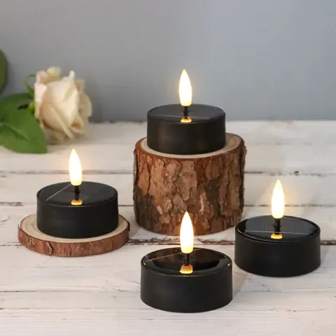 Waterproof Outdoor Solar Tea Lights Flameless Flickering LED Candles Set (YJS-04) – view 5